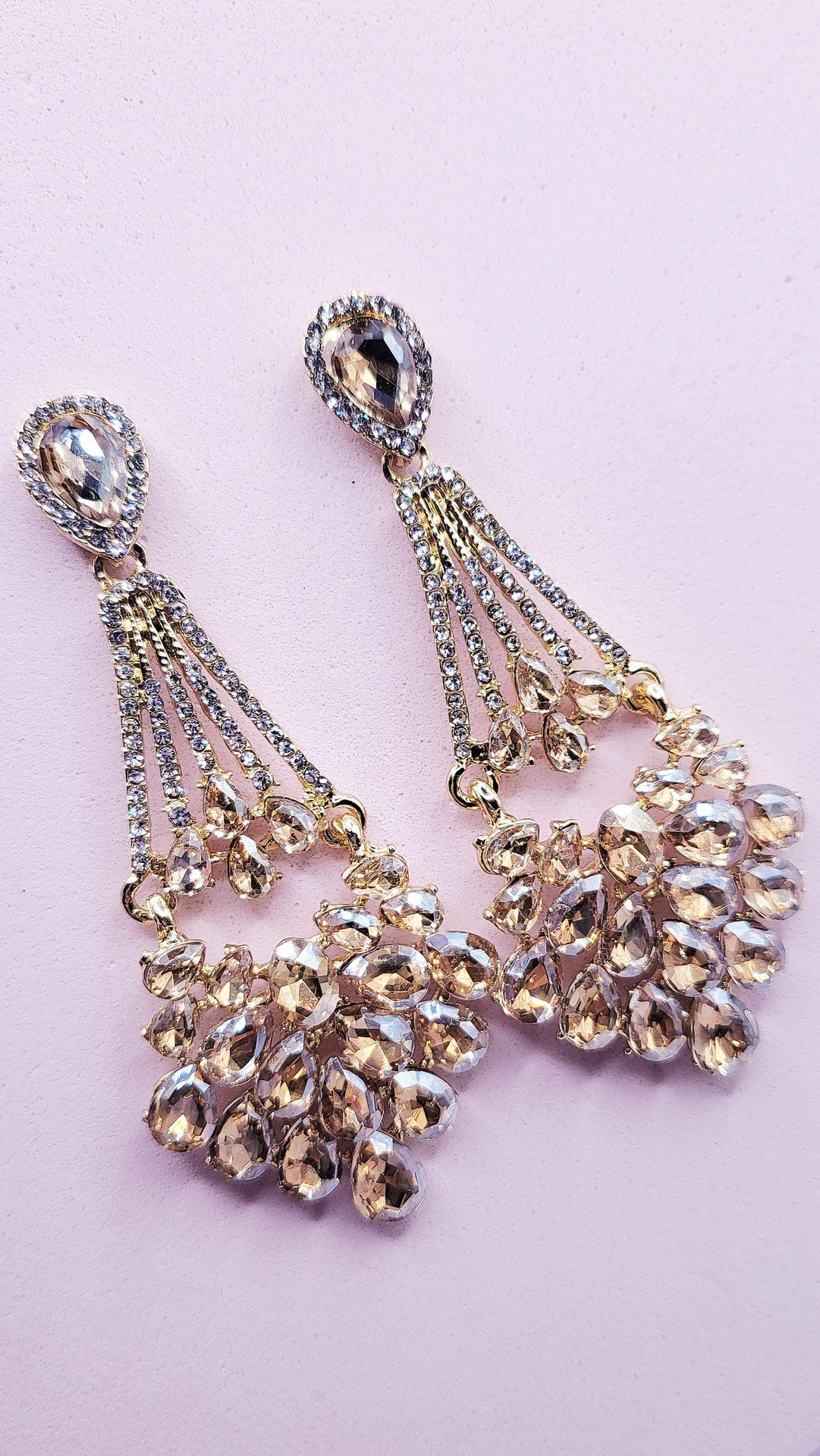 Jeweled Crystal Drop and Dangle Earrings