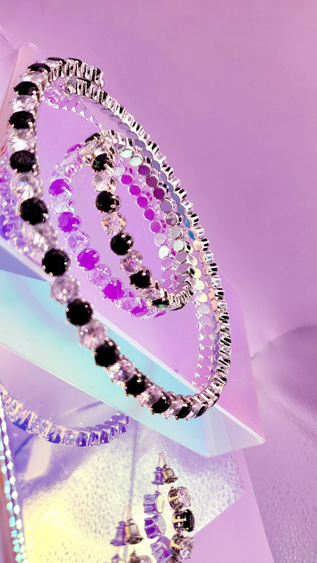 Aura Crystal Trio Choker, Bracelet & Earrings