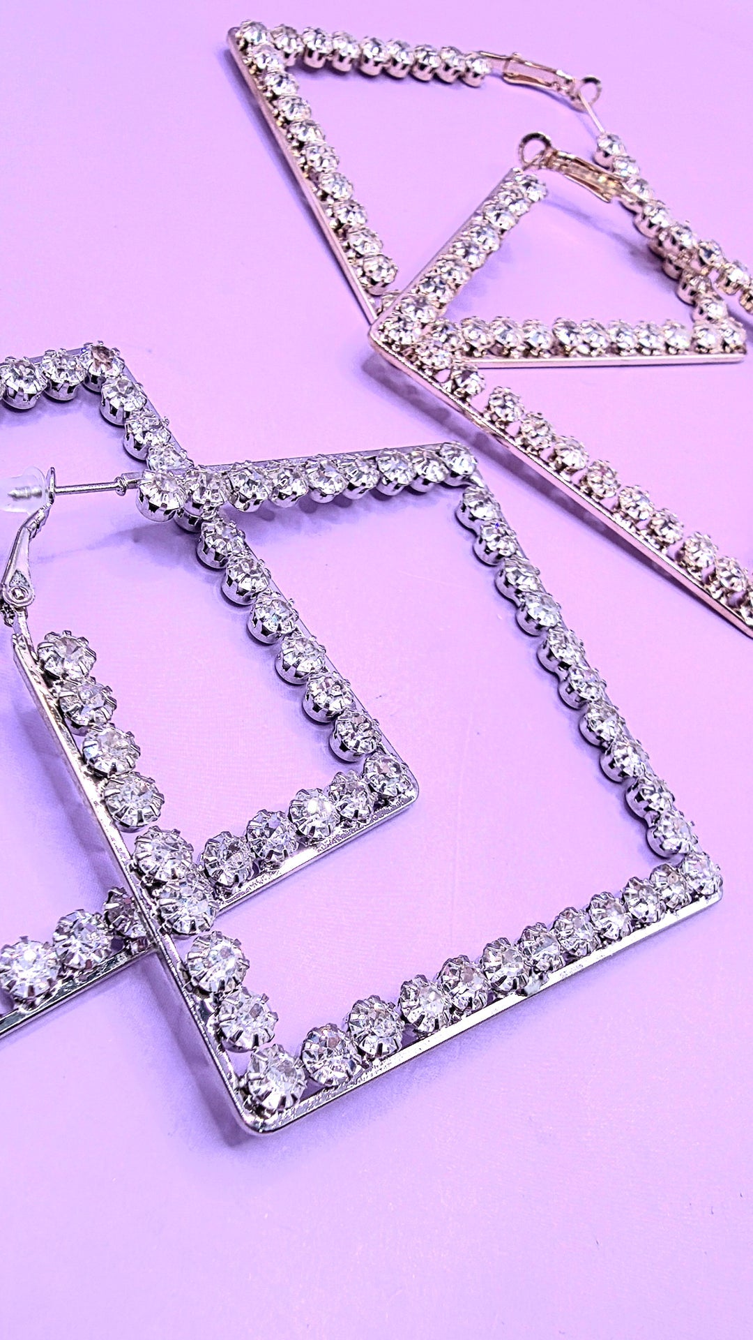 Square Crystal Hoop Earrings