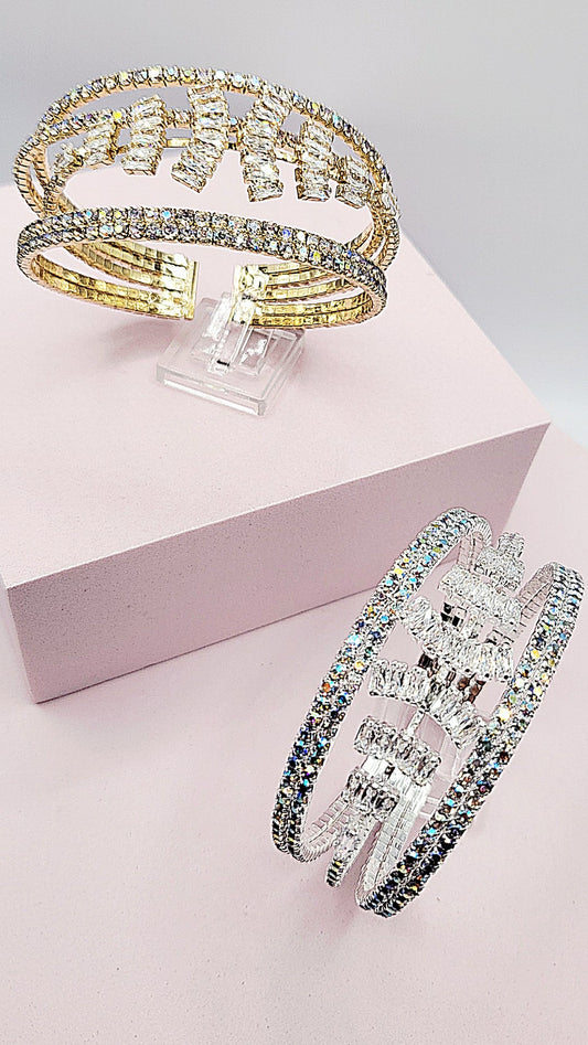Triple Row Crystal Cuff