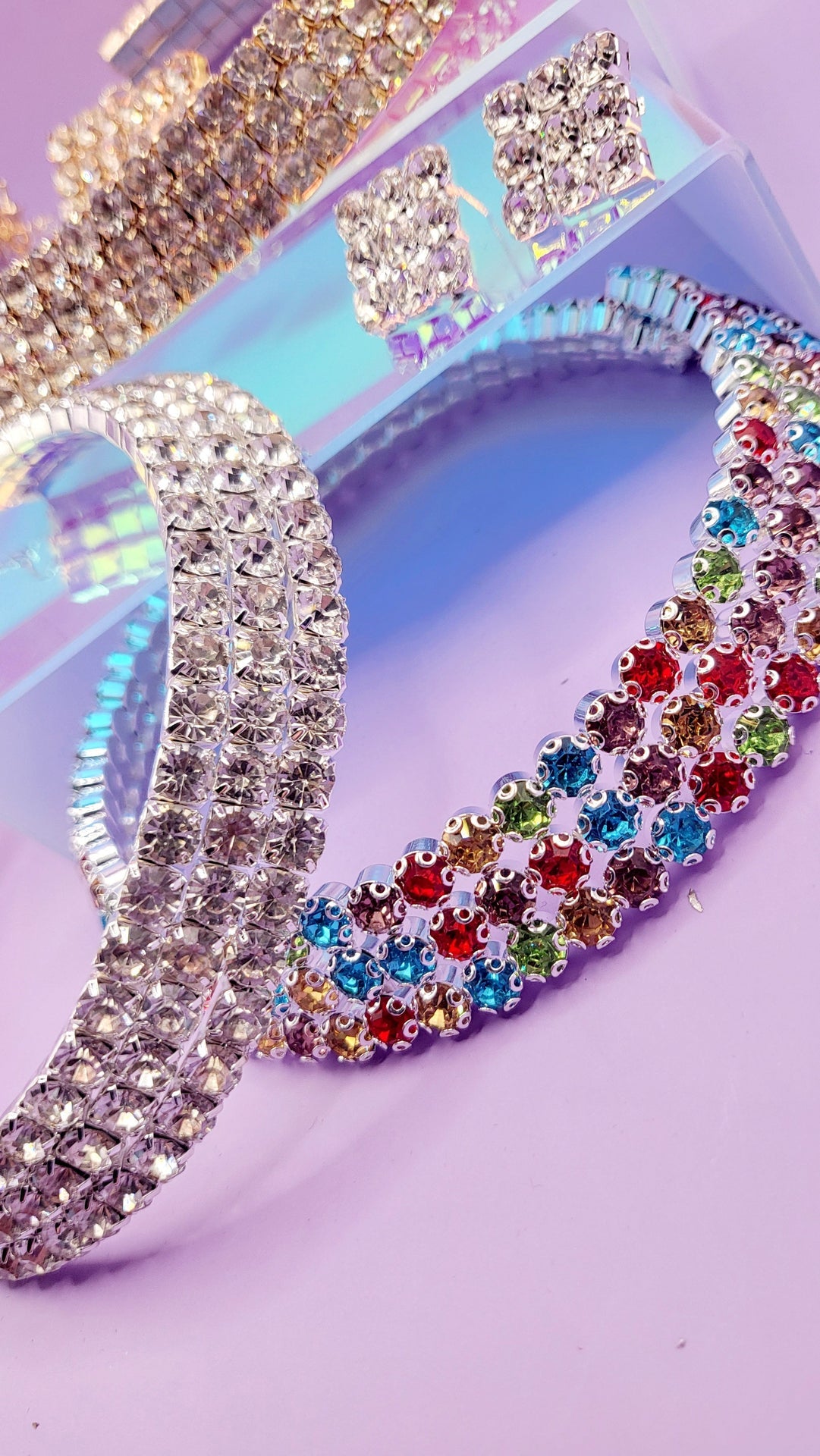 Glam Crystal Duo Choker & Earrings