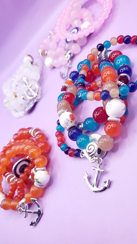Charm Ceramic Beaded Bracelet Set