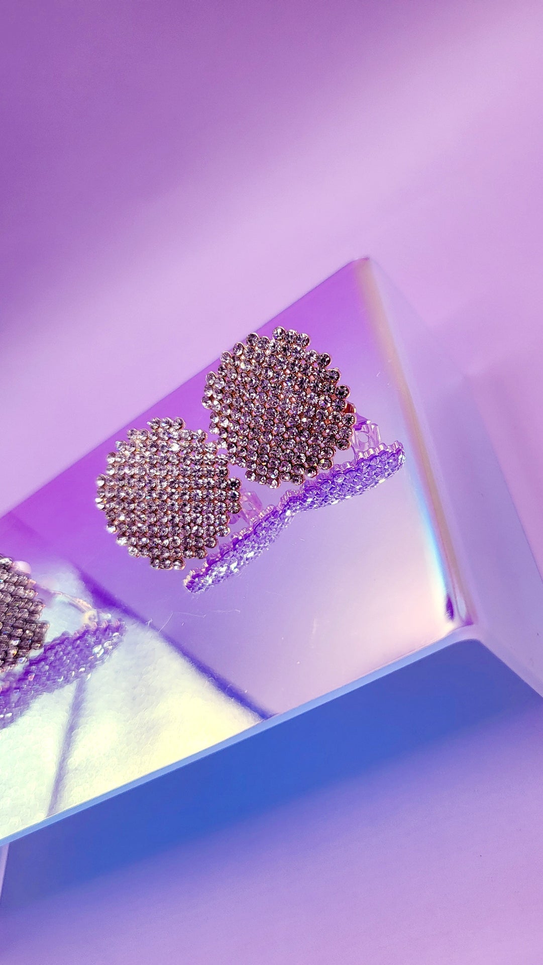 Glamour Crystal Non Pierced Clip On Earrings