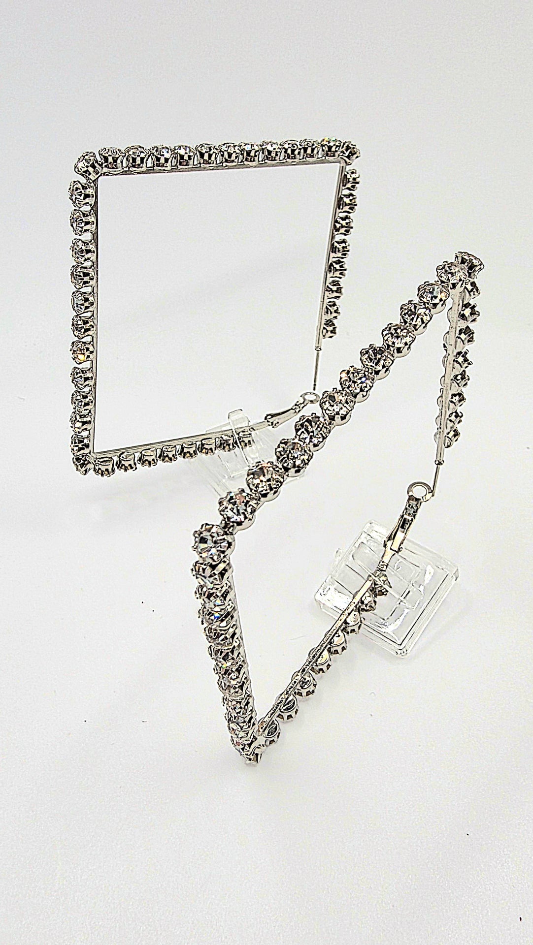 Luxe Square Crystal Hoop Earrings