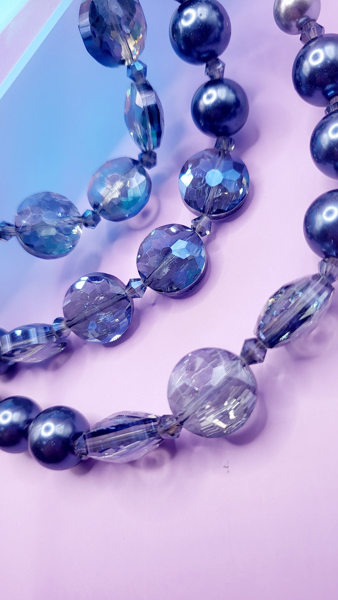 Shiny Pearl Multi Layer Necklace & Earrings