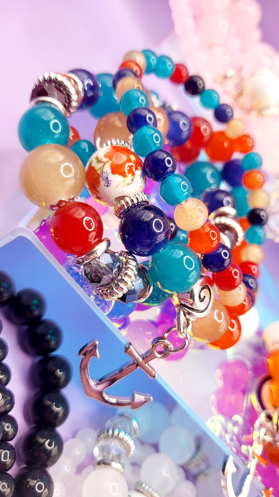 Charm Ceramic Beaded Bracelet Set