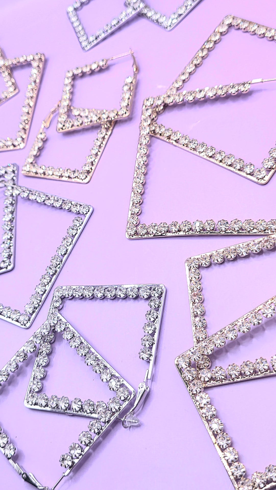 Square Crystal Hoop Earrings