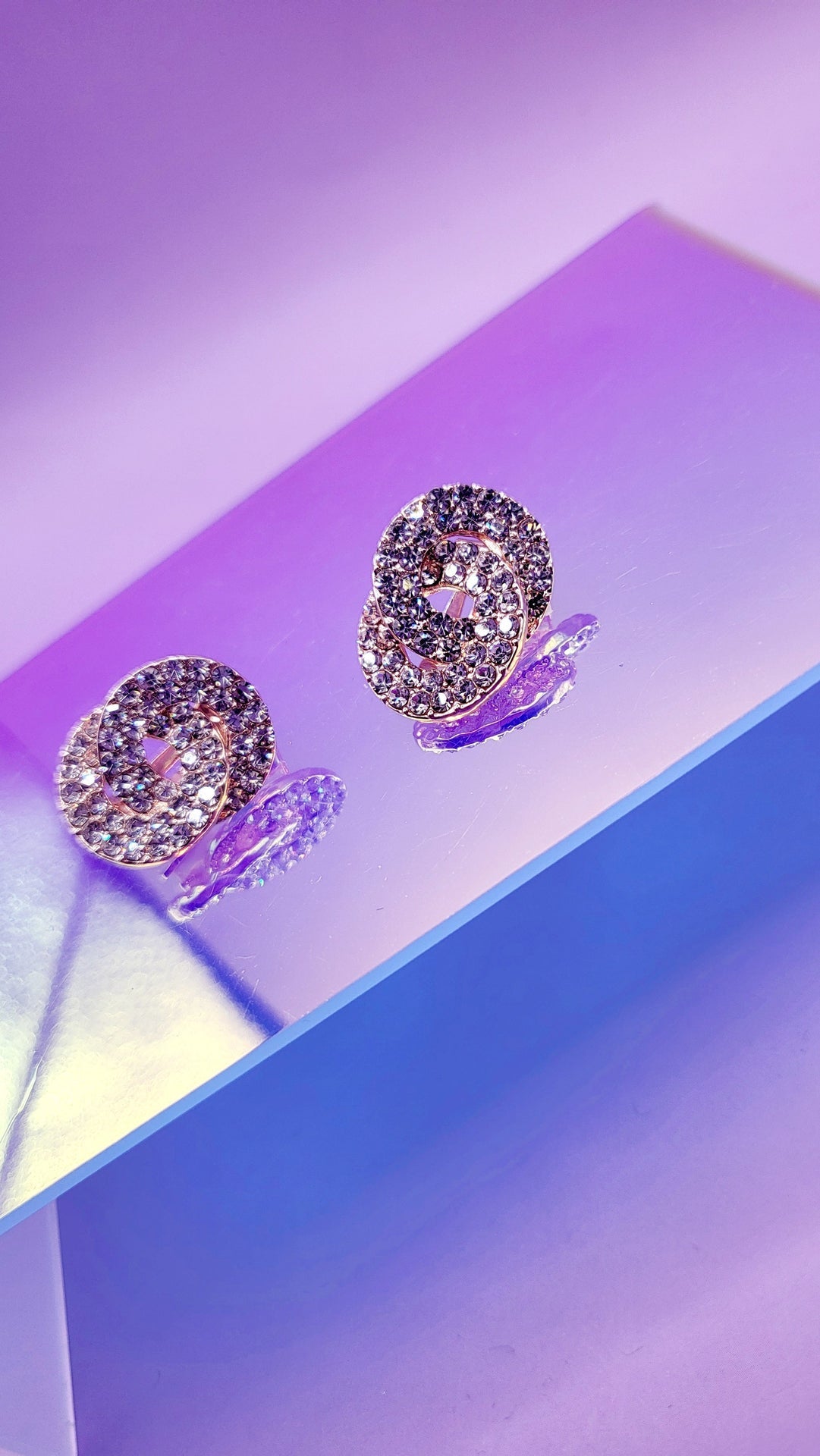 Interlocking Crystal Non Pierced Clip On Earrings