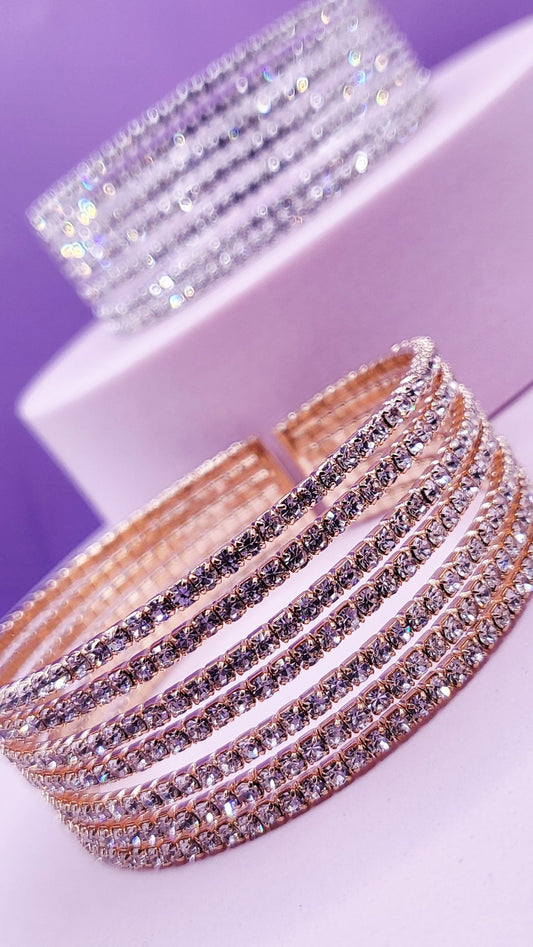 Glam Row Crystal Cuff Large