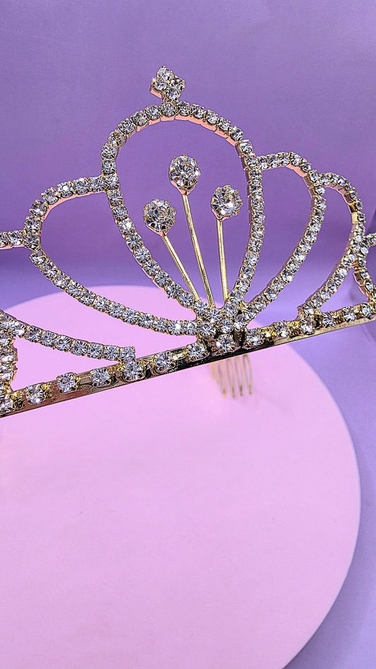 Midnight Gold Crystal Tiara