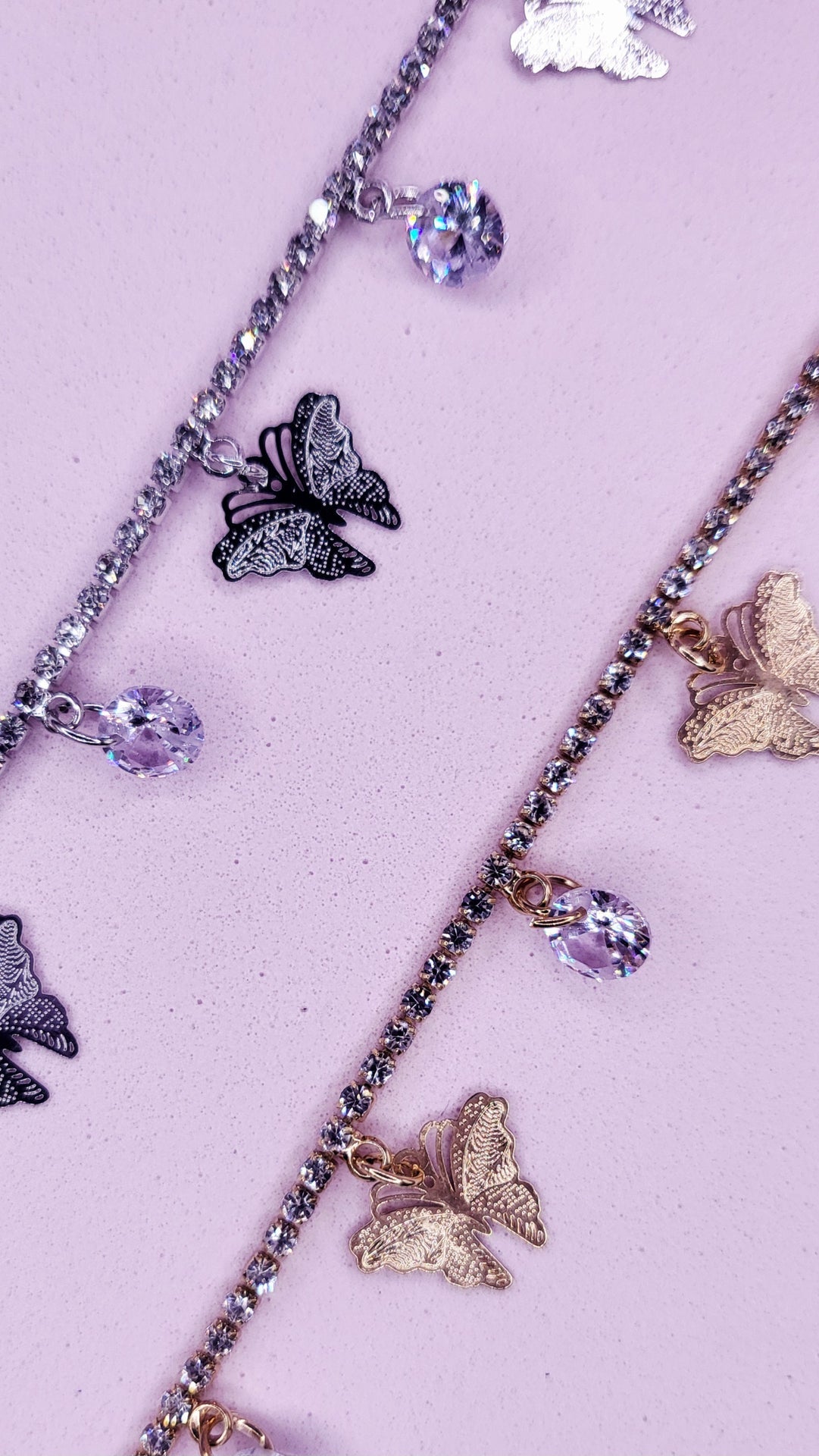 Butterfly Crystal Gem Anklet