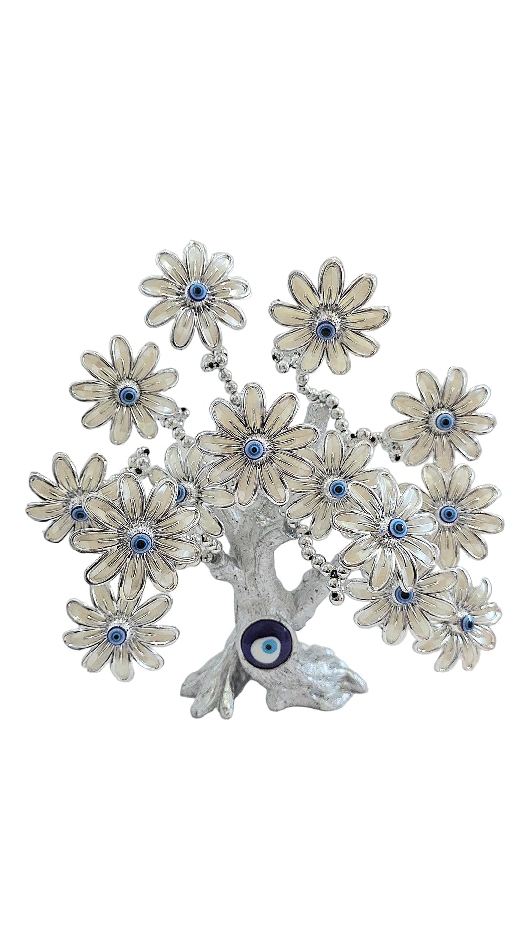 Silver Flower Evil Eye Tree Gift Boxed