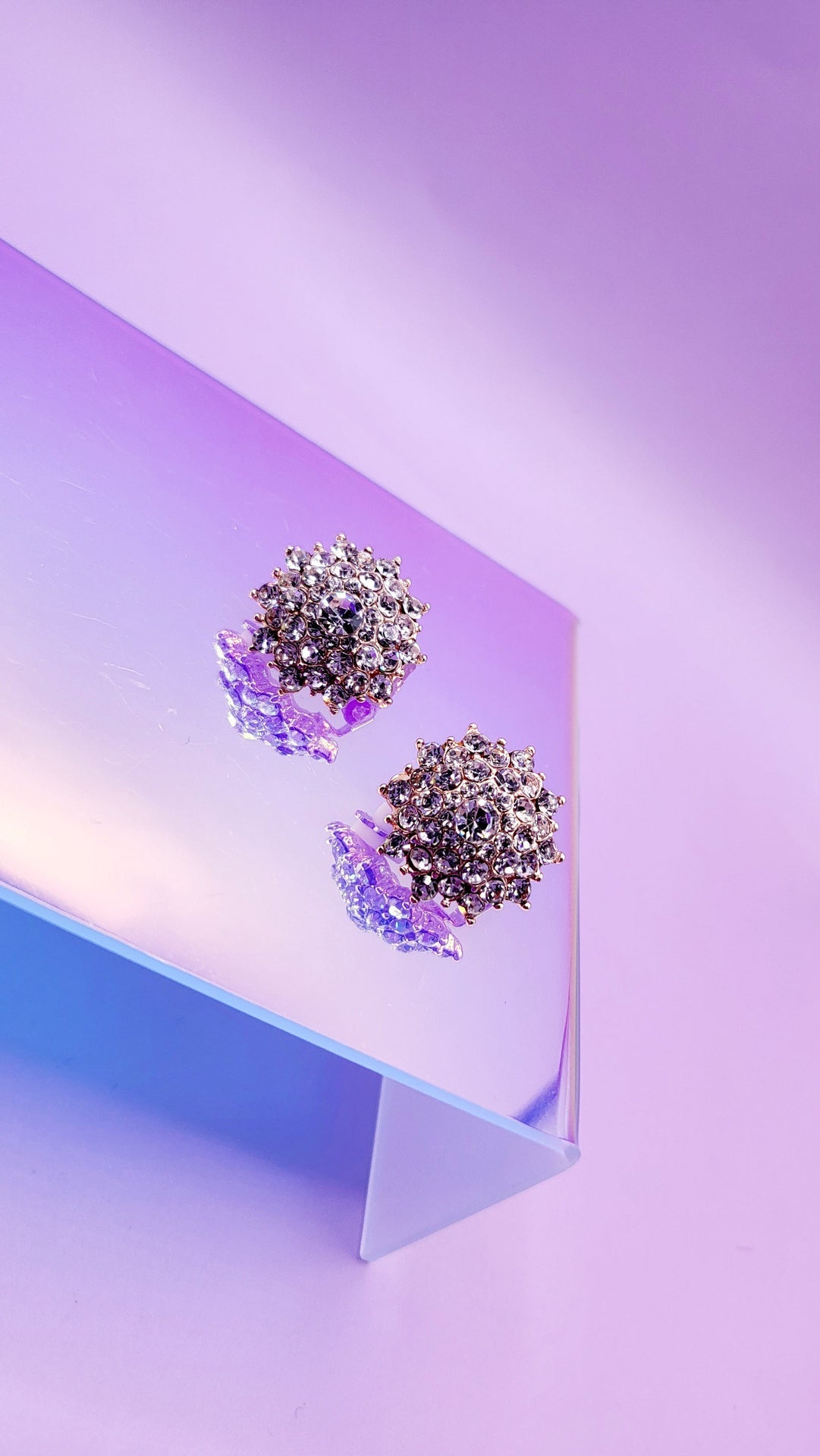 Glamour Crystal Non Pierced Clip On Earrings