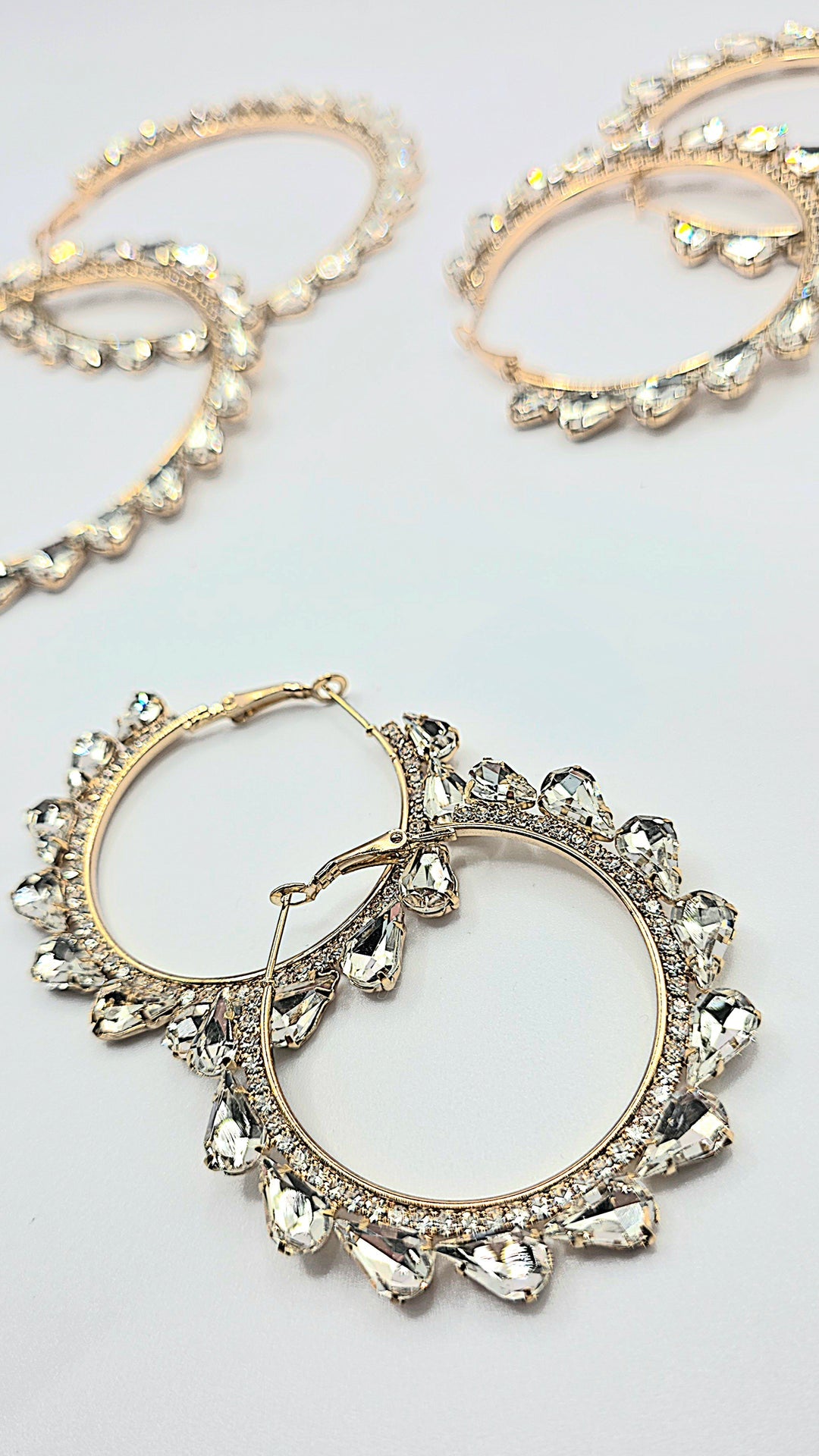 Baroque Crystal Hoop Earrings