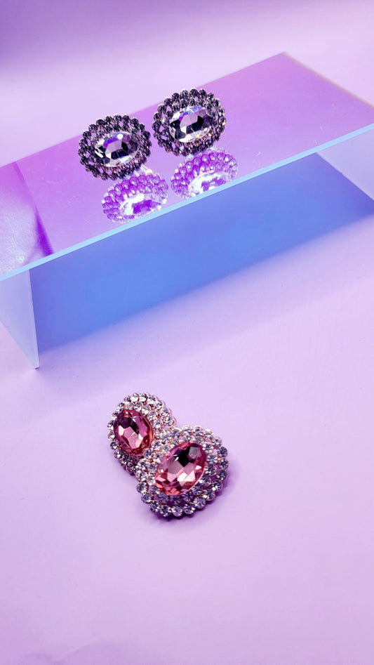 Luxe Crystal Non Pierced Clip On Earrings