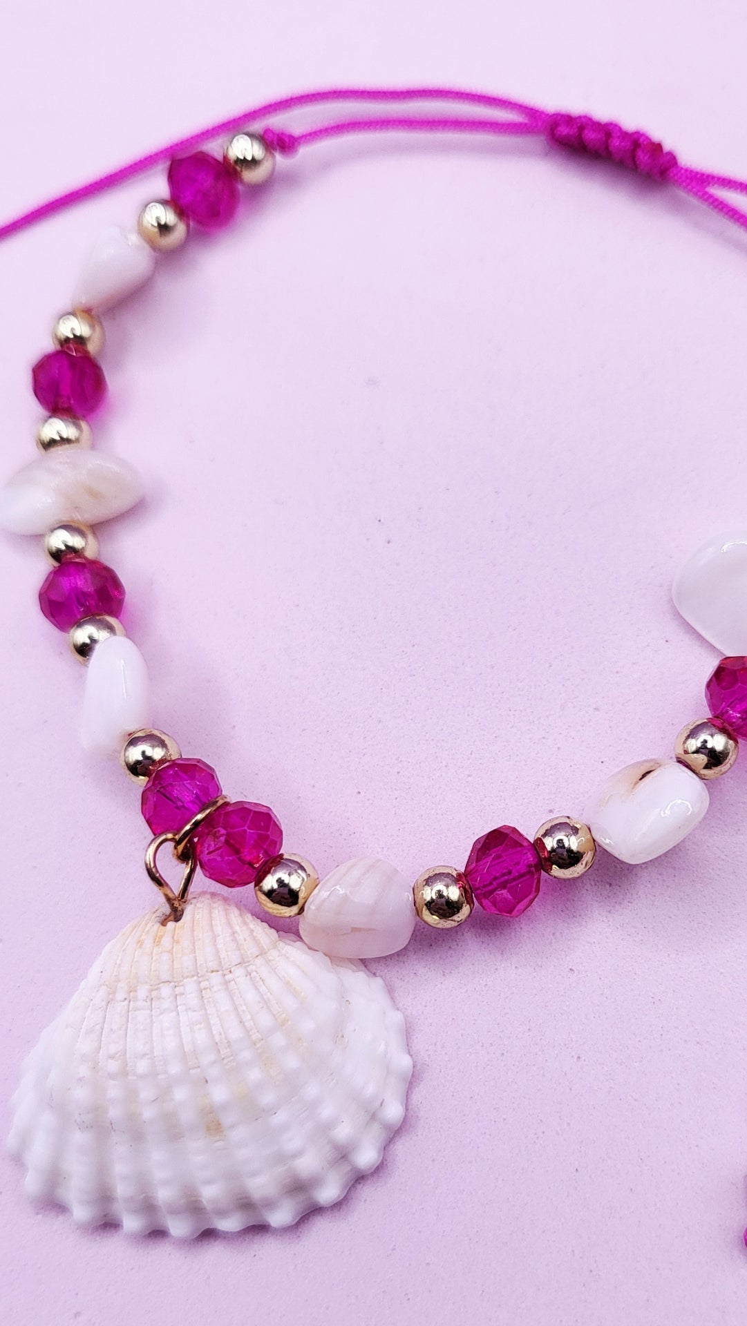 Beach Shell Beaded Pull Tie Anklet