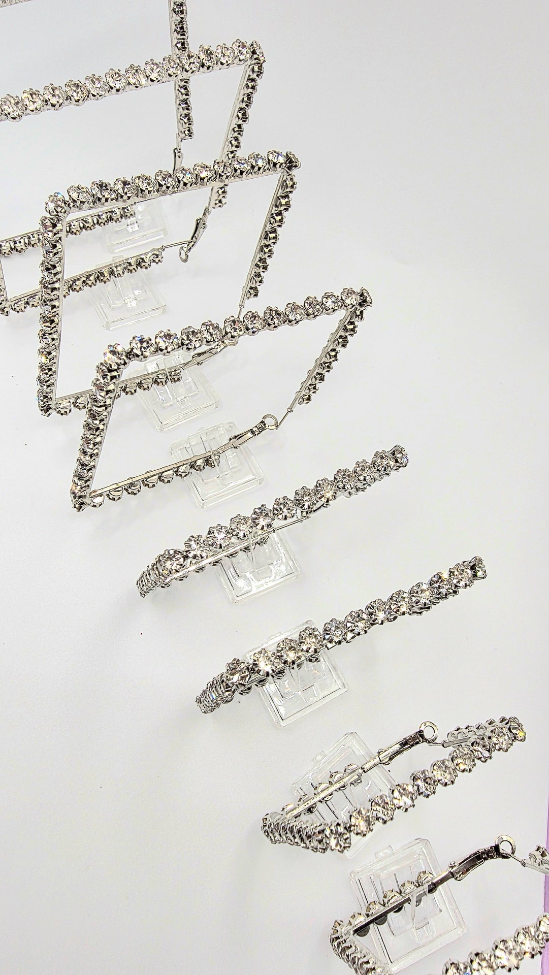 Luxe Square Crystal Hoop Earrings