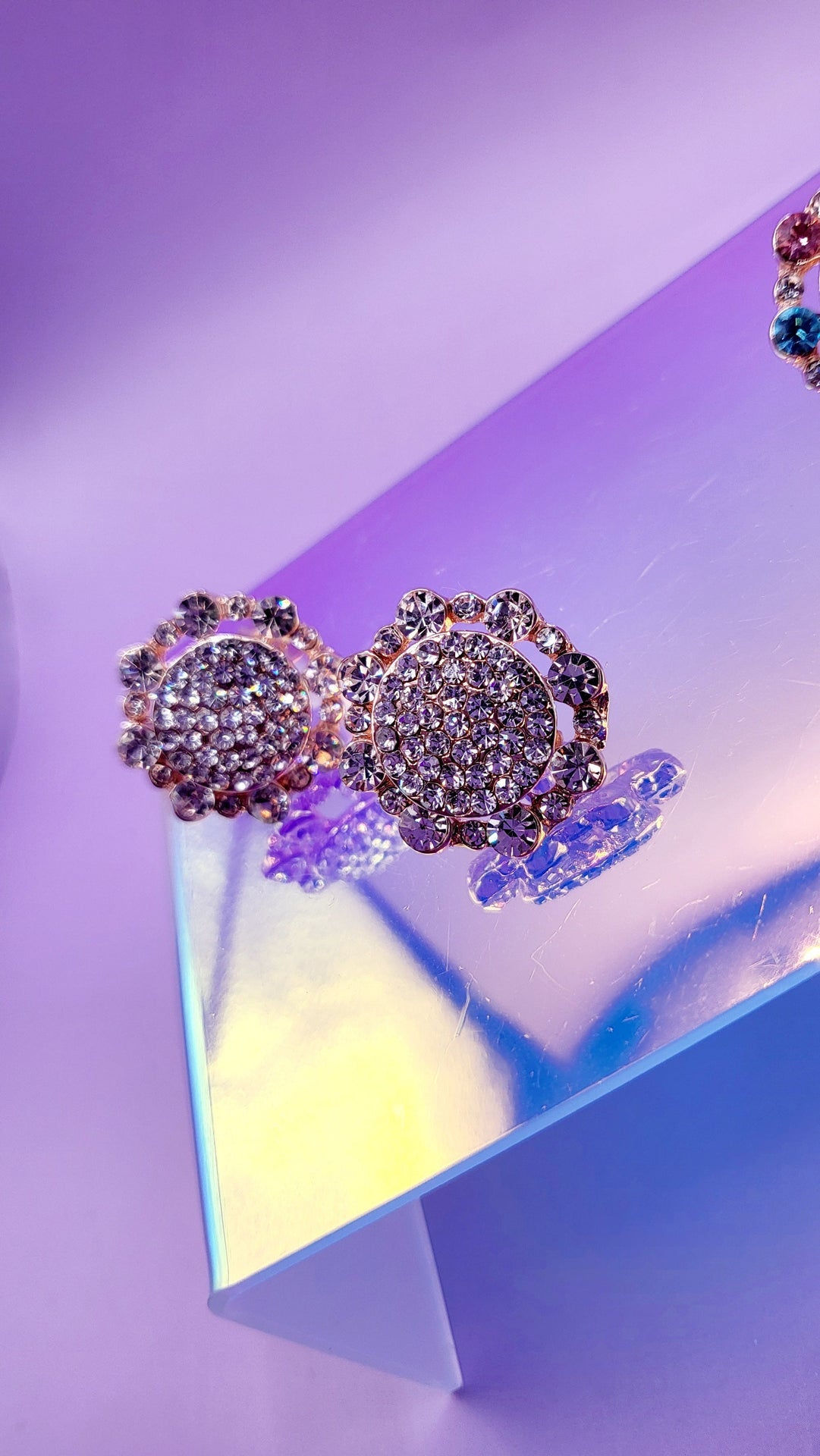 Sparkly Crystal Non Pierced Clip On Earrings