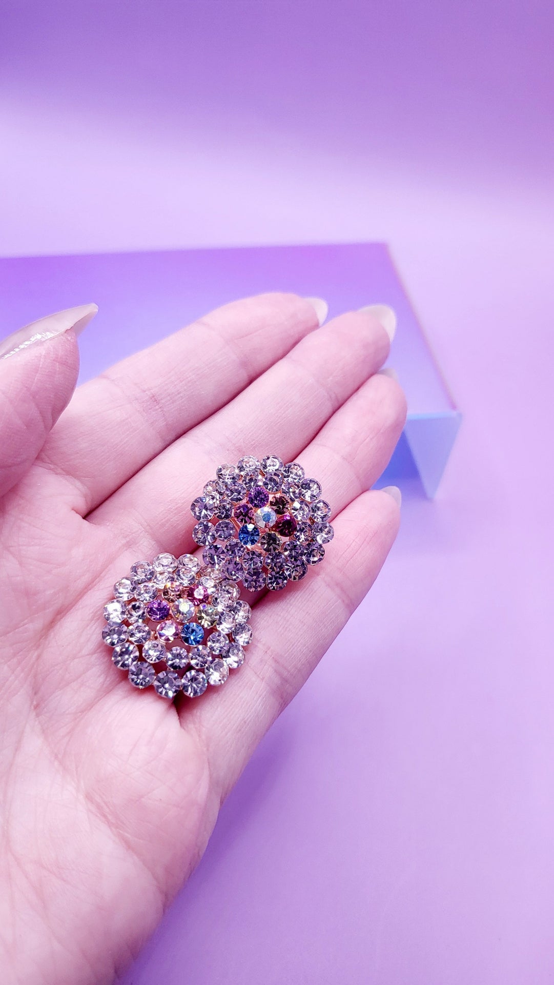 Princess Crystal Non Pierced Clip On Earrings