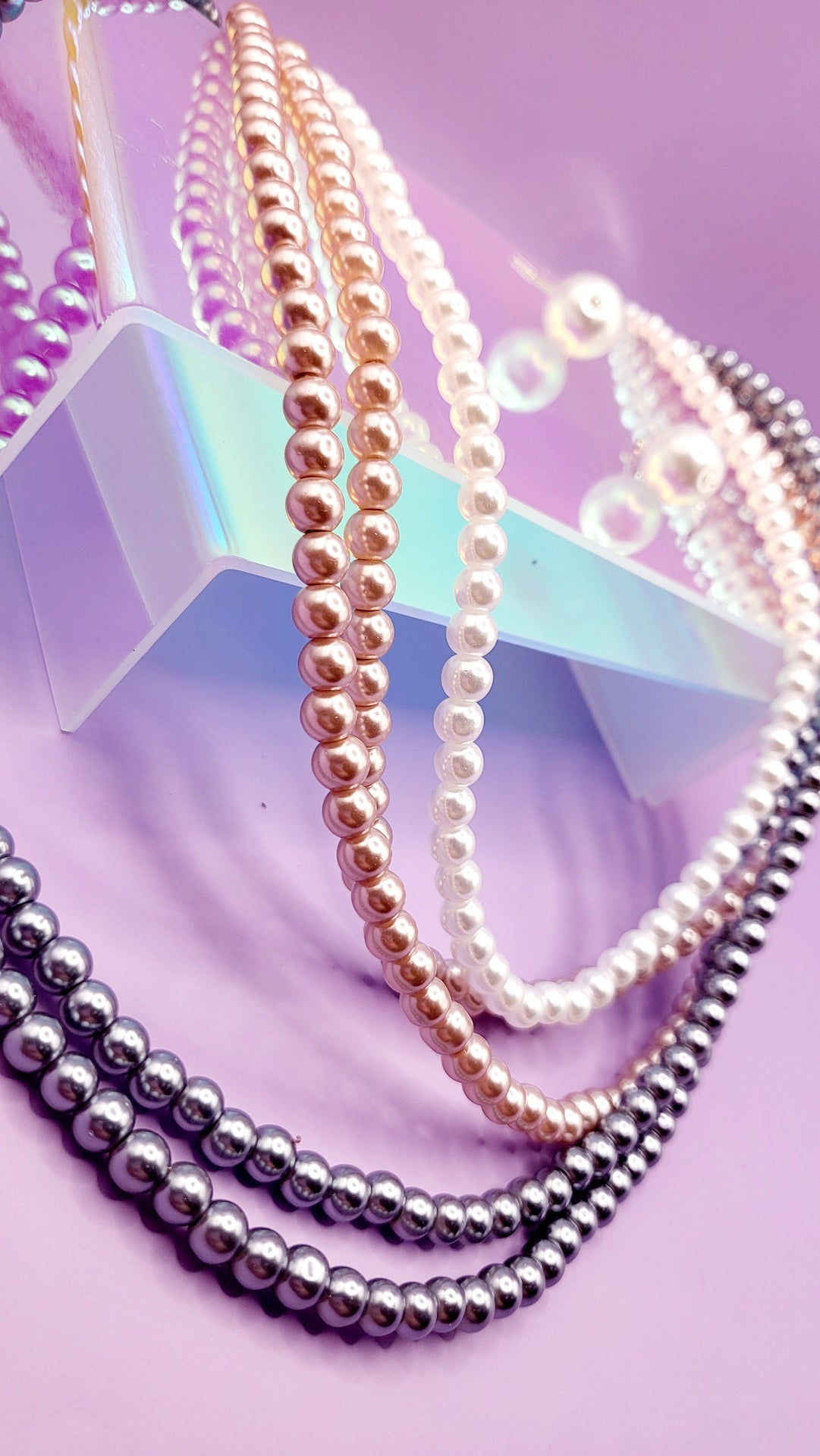 Pearl Multi Layer Necklace & Earrings Set