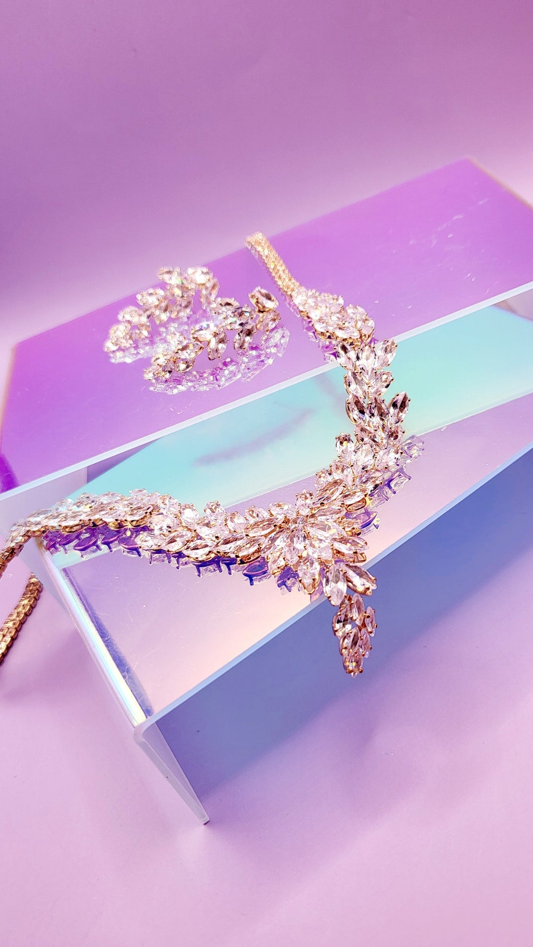 Luxe Ice Crystal Duo Necklace & Earrings