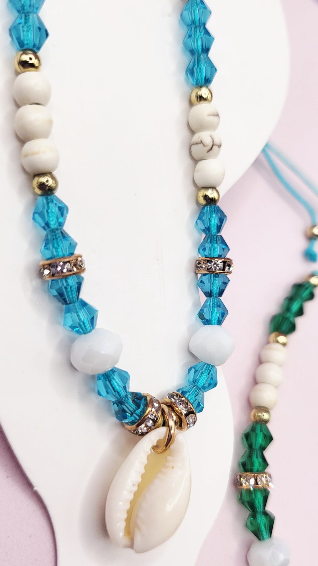 Shell Beaded Pull Tie Anklet