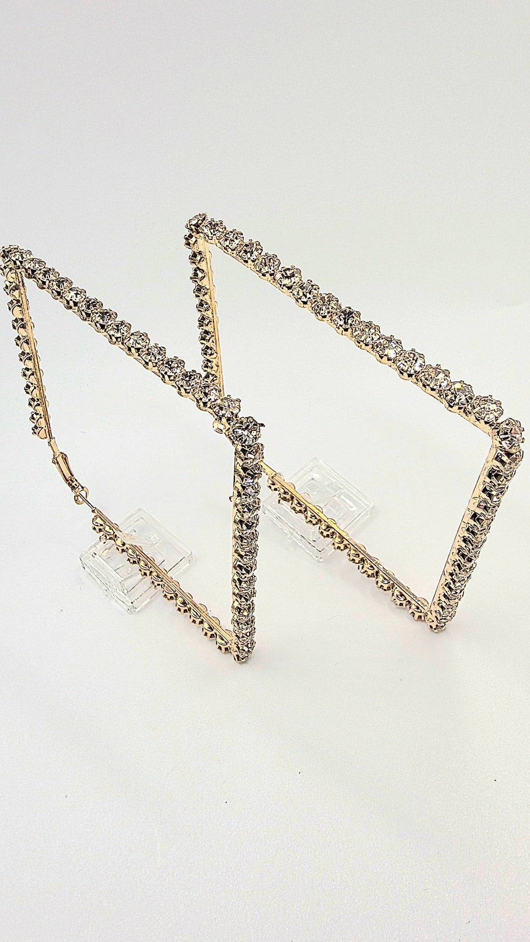 Luxe Square Crystal Hoop Earrings