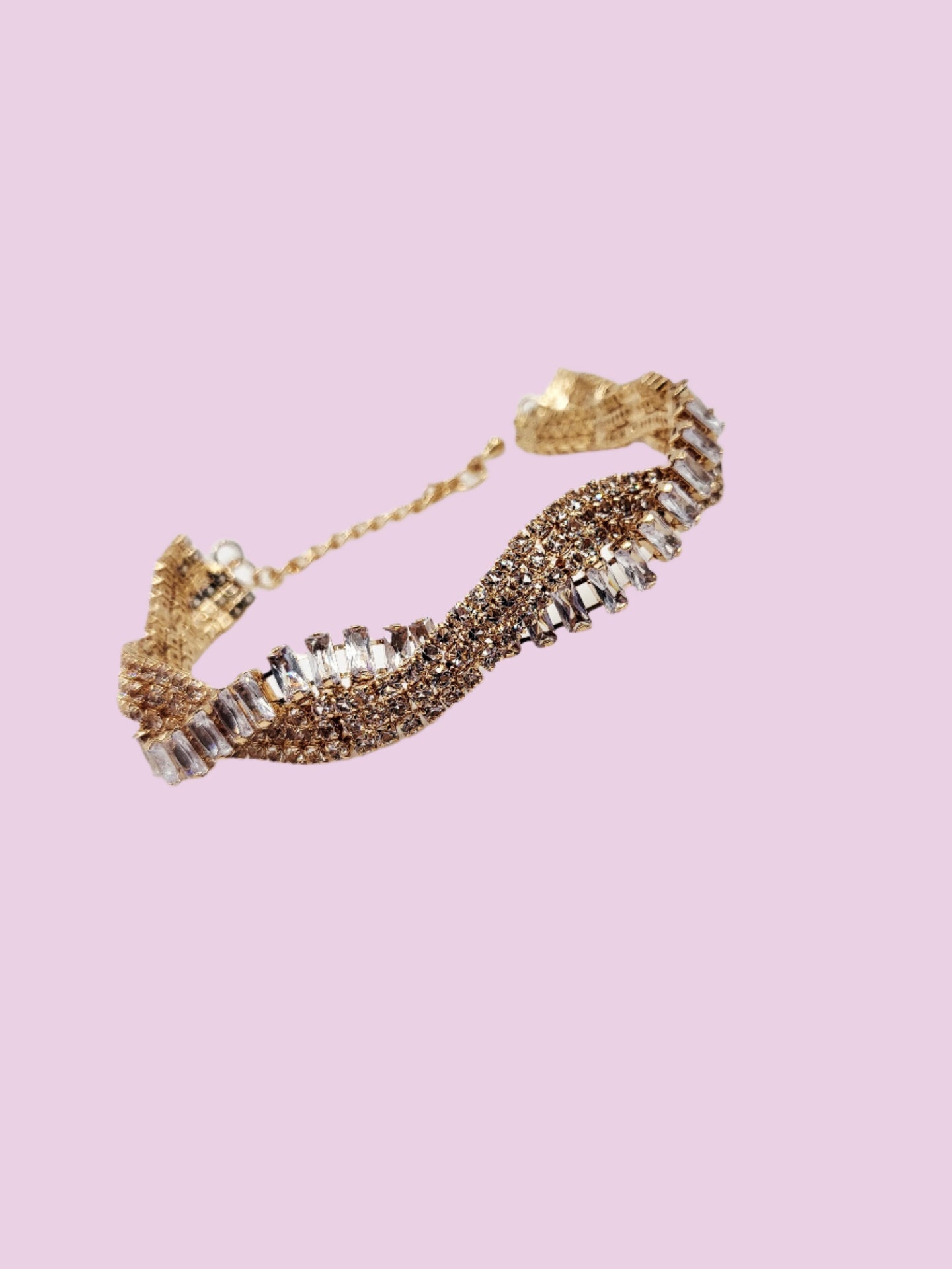 Twisted Baguette Cut Crystal Bracelet