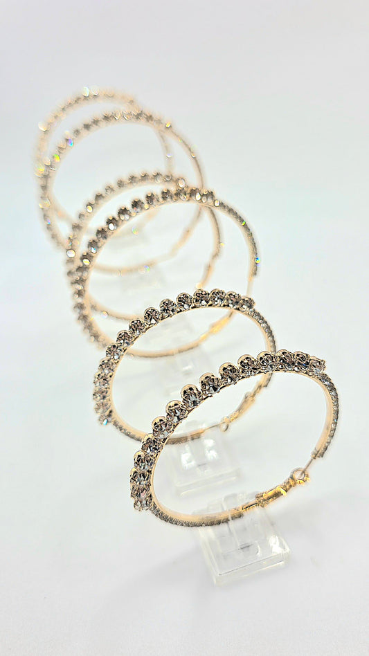 Round Crystal Hoop Earrings