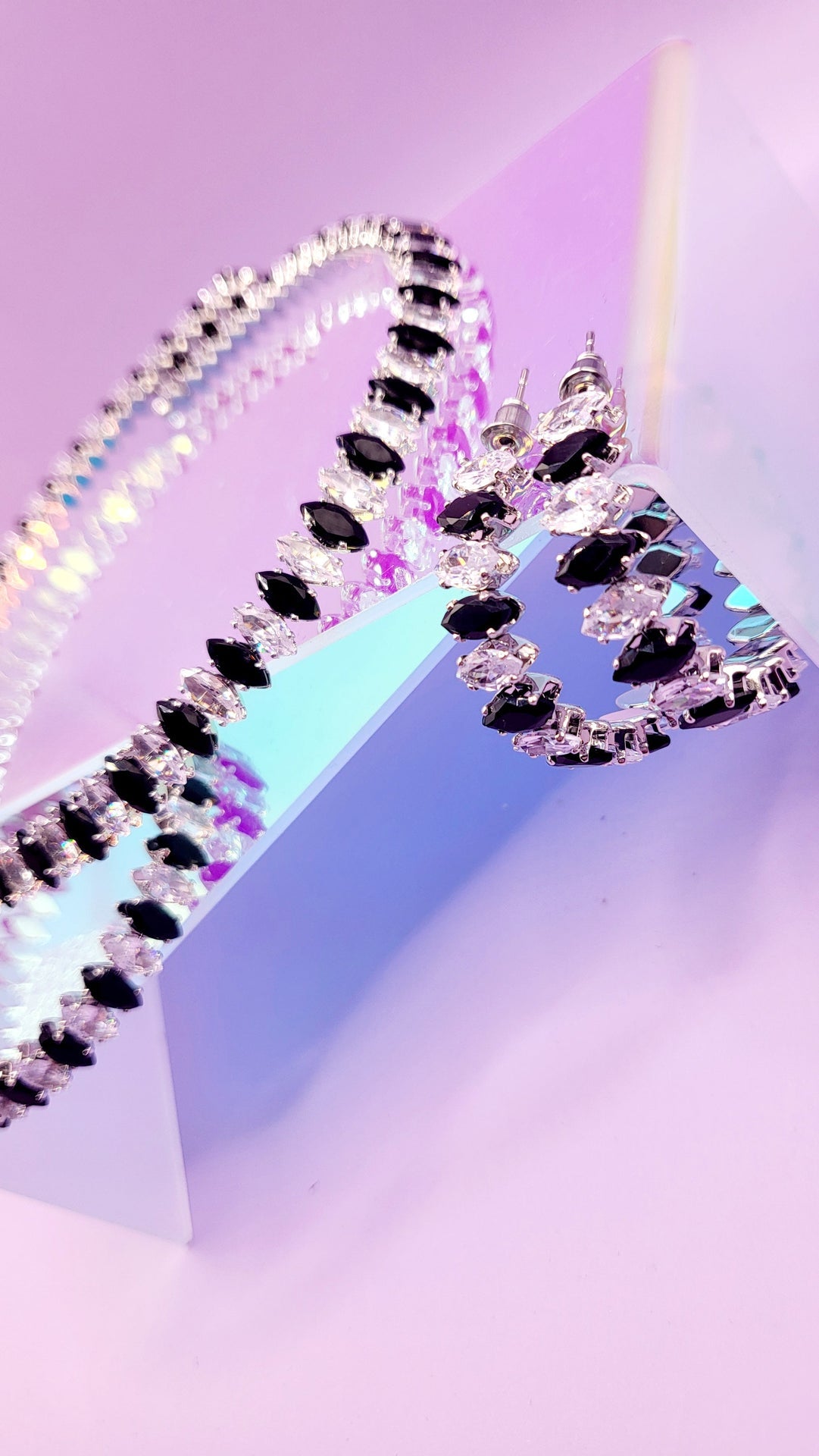 Aurora Crystal Trio Choker, Bracelet & Earrings