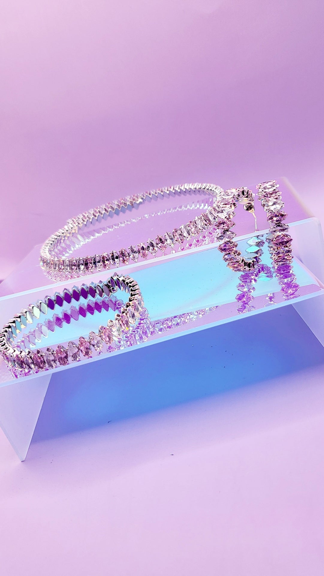 Aurora Crystal Trio Choker, Bracelet & Earrings