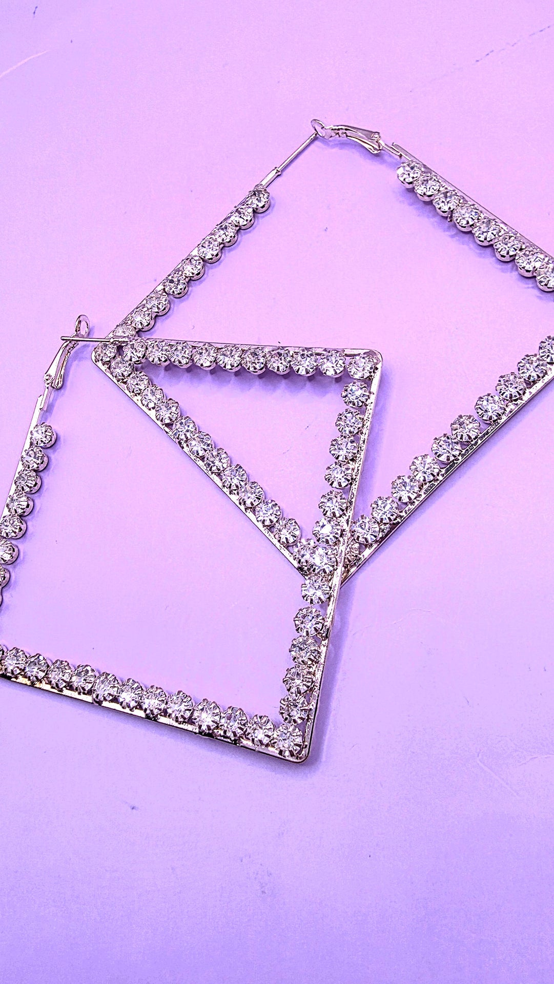 Square Crystal Hoop Earrings