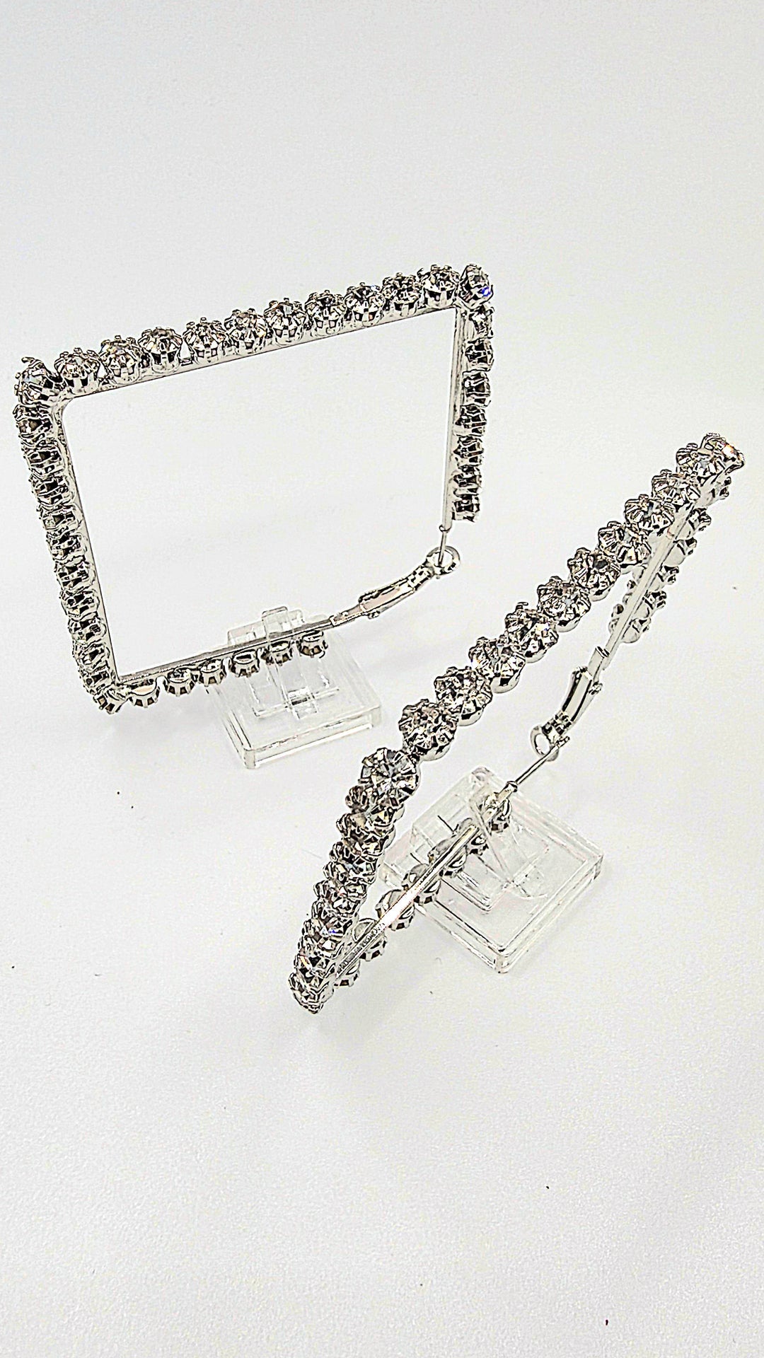 Luxe Square Crystal Hoop Earrings