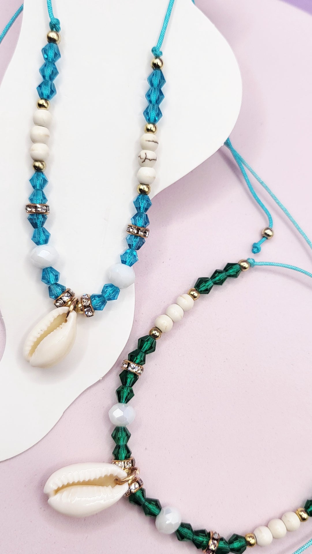 Shell Beaded Pull Tie Anklet