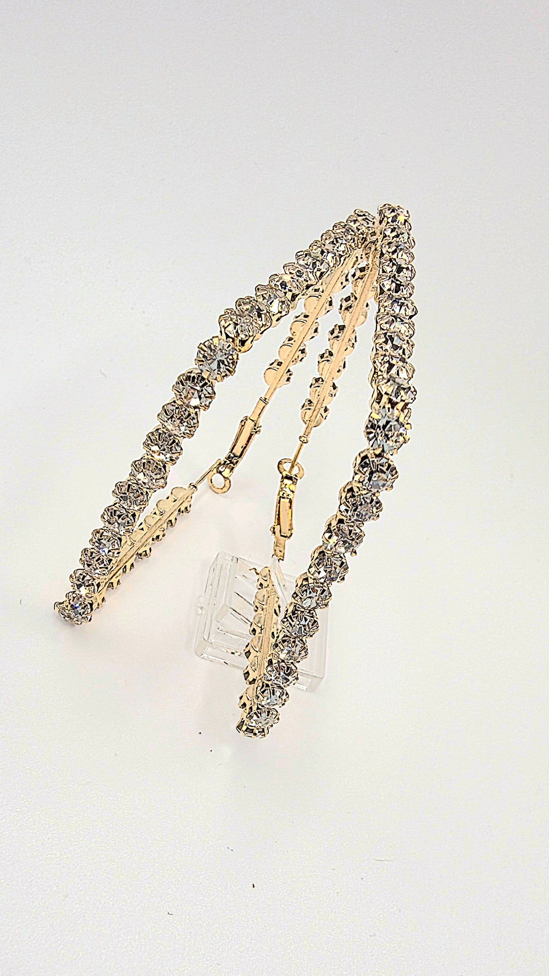 Luxe Square Crystal Hoop Earrings