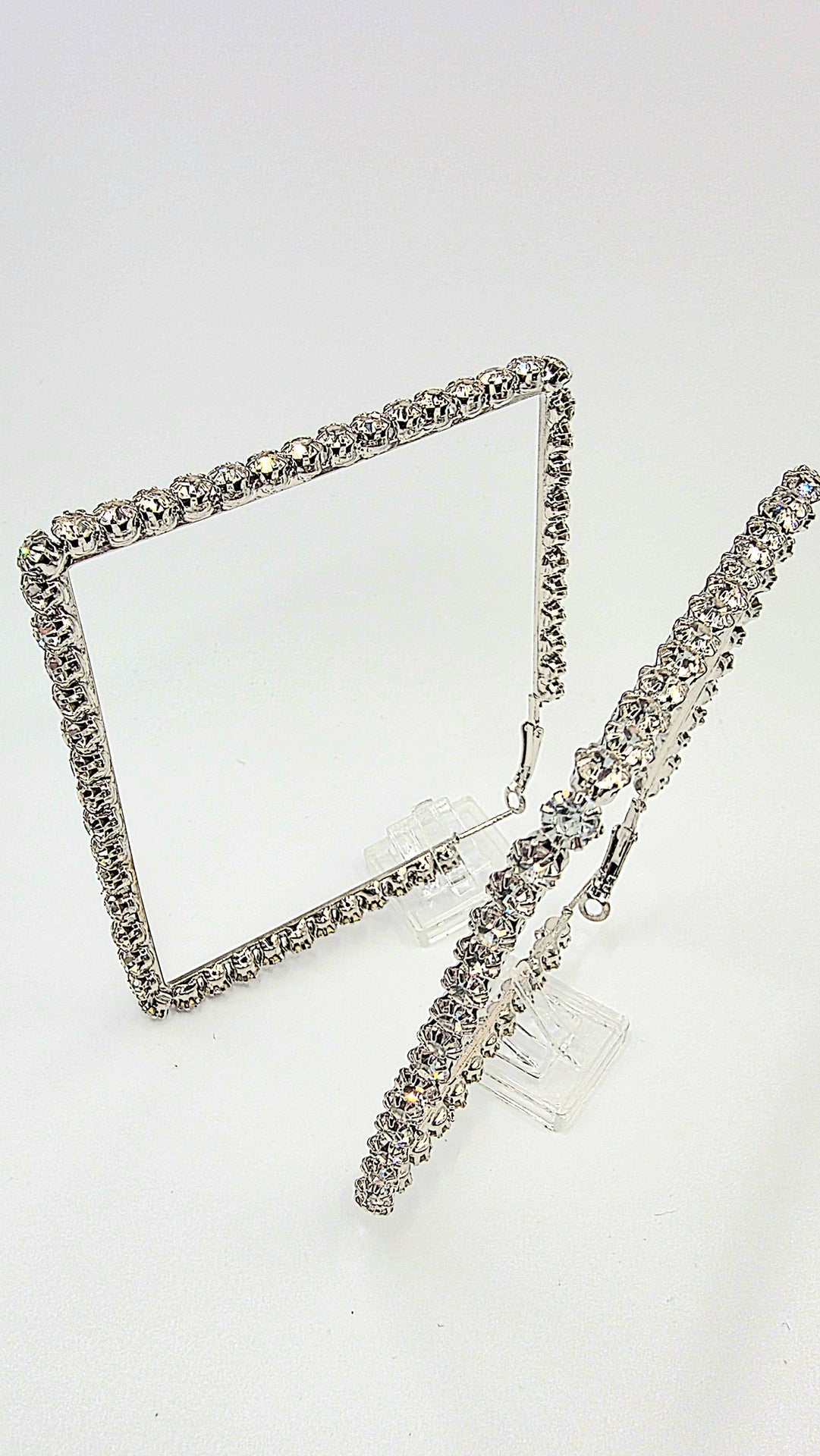Luxe Square Crystal Hoop Earrings