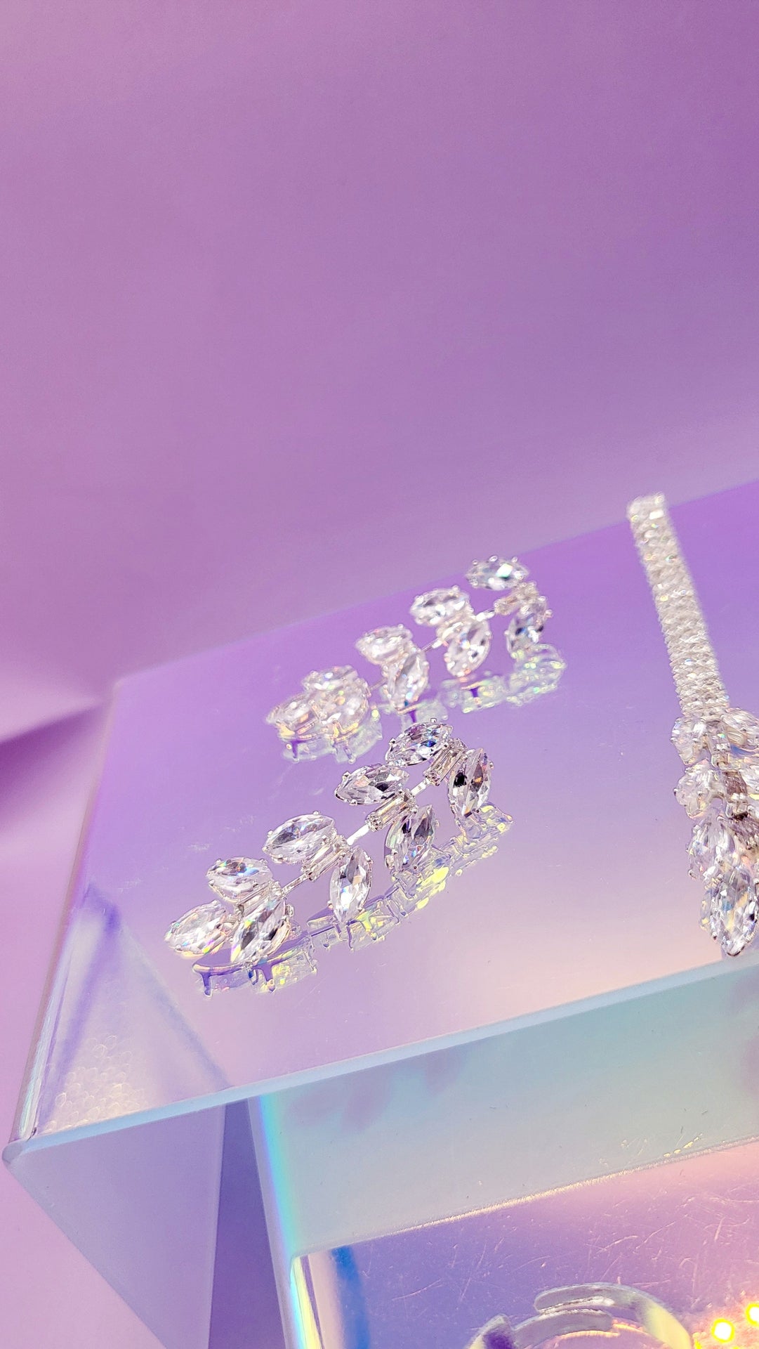 Glisten Crystal Trio Necklace, Earrings & Ring